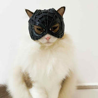 Thumbnail for Size M Black DIY 3D Printed Spider-Man Cat Mask - Mini Decorative Half-Face Mask for Pets