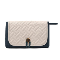 Thumbnail for Blue and White Patchwork Portable Baby Changing Mat - Waterproof, Foldable, Compact Diaper Pad for Travel & Everyday Use