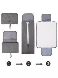Thumbnail for Grey Portable Baby Changing Mat - Waterproof, Foldable, Compact Diaper Pad for Travel & Everyday Use