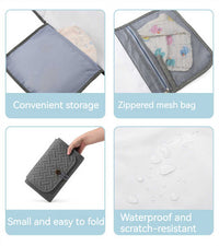 Thumbnail for Brown Portable Baby Changing Mat - Waterproof, Foldable, Compact Diaper Pad for Travel & Everyday Use