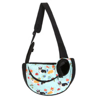 Thumbnail for Size S Blue Dog Pattern Lightweight Single Shoulder Pet Sling Bag -  Stylish Durable Oxford Fabric Carrier