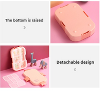 Thumbnail for Pink Kids' Lunch Box with Compartments - BPA-Free Microwave Safe Bento Box for School Meals