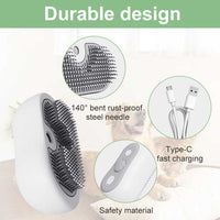 Thumbnail for 2 Pcs Grey and White 3-in-1 Pet Grooming Steam Brush – Silent, Heated Brush for Fur Removal and Odor Elimination