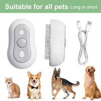 Thumbnail for 2 Pcs Yellow and White 3-in-1 Pet Grooming Steam Brush - Silent, Heated Brush for Fur Removal and Odor Elimination