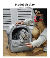 Thumbnail for Blue Pet Carrier Backpack - Space Capsule Design for Cats & Small Dogs