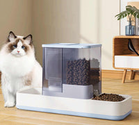 Thumbnail for Blue 2-in-1 Automatic Pet Water and Food Dispenser - Gravity Feeder for Cats and Dogs