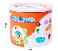Thumbnail for Kids Wooden Vegetable Cutting Toy Set - 18x15cm, Includes Knife, Fish, Carrot, Tomato & More