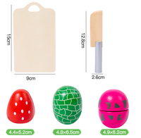 Thumbnail for Kids Wooden Fruit Cutting Toy Set - 8 Fruits, Knife, and Cutting Board, 18x15cm Storage Container