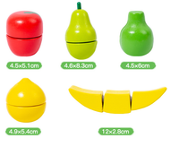 Thumbnail for Kids Wooden Fruit Cutting Toy Set - 8 Fruits, Knife, and Cutting Board, 18x15cm Storage Container