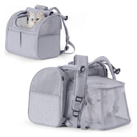 Thumbnail for Grey Pet Carrier Backpack - Comfortable and Stylish for Cats and Small Dogs