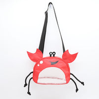 Thumbnail for 3 PCS Red Cute Crab Mesh Beach Bag for Kids - Shell Collecting Sand Toy Bag for Toddlers