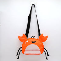 Thumbnail for 3 PCS Orange Cute Crab Mesh Beach Bag for Kids - Shell Collecting Sand Toy Bag for Toddlers
