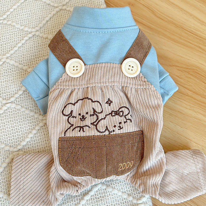 XL Cute Little Backless Trousers Four-Legged Dog Clothes - Spring/Summer Pet Outfit, Soft & Breathable