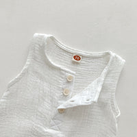 Thumbnail for 90cm Khaki Sleeveless Bubble Cotton Baby Romper - Soft Newborn Onesie for Boys and Girls, 0-2 Years