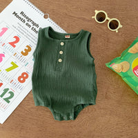Thumbnail for 100cm Green Sleeveless Bubble Cotton Baby Romper - Soft Newborn Onesie for Boys and Girls, 0-2 Years