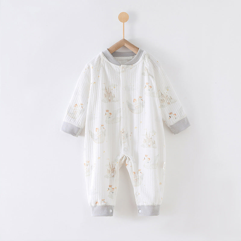 59 Size The Prince of the Castle Class A Pure Cotton Long-Sleeve Baby Onesie - Cozy Newborn Bodysuit for Fall and Winter