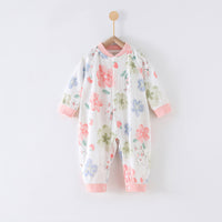 Thumbnail for 66 Size Rabbit Among Flowers Class A Pure Cotton Long-Sleeve Baby Onesie - Cozy Newborn Bodysuit for Fall and Winter