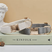 Thumbnail for Beige Durable Dog Collar with Metal Buckle - Adjustable Nylon Pet Collar for Small to Large Dogs Size M