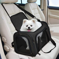 Thumbnail for Black Portable Pet Travel Carrier Bag - Foldable, Durable, and Comfortable for Small Dogs & Cats 45cmx30cmx30cm