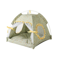 Thumbnail for Fruit green floral Portable Folding Pet Tent - Summer Cat & Dog Shelter with Mesh Window, Lightweight and Breathable, Ideal for Travel & Home Use 35x35x30CM