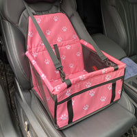 Thumbnail for Pink footprints Portable Pet Car Seat for Dogs and Cats - Adjustable Car Seat Cover, Pet Travel Car Carrier with Safety Belt
