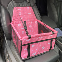 Thumbnail for Pink bone print Portable Pet Car Seat for Dogs and Cats - Adjustable Car Seat Cover, Pet Travel Car Carrier with Safety Belt