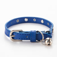 Thumbnail for 3 pcs Dark blue Stylish PU Leather Pet Collar - Anti-Loss, Puppy Bell, Star & Moon Design Width 1.2cm Total Length 35cm