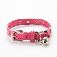 Thumbnail for 3 pcs Rose red Stylish PU Leather Pet Collar - Anti-Loss, Puppy Bell, Star & Moon Design Width 1.2cm Total Length 35cm
