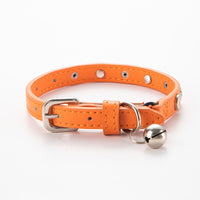 Thumbnail for 3 pcs Orange Stylish PU Leather Pet Collar - Anti-Loss, Puppy Bell, Star & Moon Design Width 1.2cm Total Length 35cm