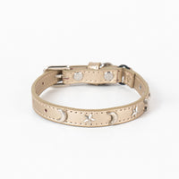 Thumbnail for 3 pcs Gold Stylish PU Leather Pet Collar - Anti-Loss, Puppy Bell, Star & Moon Design Width 1.2cm Total Length 35cm