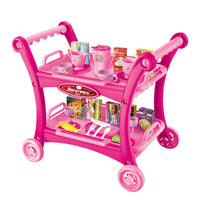 Thumbnail for Pink Children's Pretend Play Kitchen Cart Set with Toys - Roleplay Cooking Set with Accessories - Educational Toy for Kids