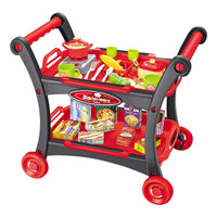 Thumbnail for Red Children's Pretend Play Kitchen Cart Set with Toys - Roleplay Cooking Set with Accessories - Educational Toy for Kids
