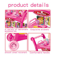 Thumbnail for Red Children's Pretend Play Kitchen Cart Set with Toys - Roleplay Cooking Set with Accessories - Educational Toy for Kids