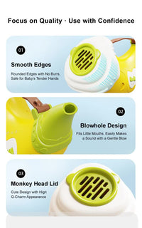 Thumbnail for Pink Interactive Animal Sound Whistle Horn for Kids - Lung Capacity Training and 30+ Sound Effects Toy