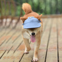 Thumbnail for Size L Light Blue Adjustable Pet Baseball Cap for Cats and Dogs - Cute Sun Protection Hat for Outdoor Adventures