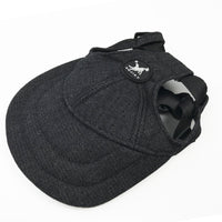 Thumbnail for Size L Black Adjustable Pet Baseball Cap for Cats and Dogs - Cute Sun Protection Hat for Outdoor Adventures