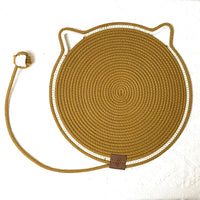 Thumbnail for 3 Pcs Brown Durable Cat Scratching Mat with Attached Toy Ball - Washable and Multi-Functional, Ideal for Cats' Scratching and Sleeping - 50cm Diameter