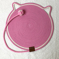 Thumbnail for 3 Pcs Pink Durable Cat Scratching Mat with Attached Toy Ball - Washable and Multi-Functional, Ideal for Cats' Scratching and Sleeping - 50cm Diameter