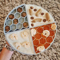 Thumbnail for 2 Pcs Pink Honeycomb Pet Slow Feeder Bowl - Anti-Choke Silicone Lick Mat with Suction for Dogs