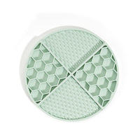 Thumbnail for 2 Pcs Light Green Honeycomb Pet Slow Feeder Bowl - Anti-Choke Silicone Lick Mat with Suction for Dogs
