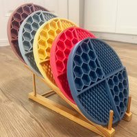 Thumbnail for 2 Pcs Light Green Honeycomb Pet Slow Feeder Bowl - Anti-Choke Silicone Lick Mat with Suction for Dogs