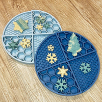 Thumbnail for 2 Pcs Light Green Honeycomb Pet Slow Feeder Bowl - Anti-Choke Silicone Lick Mat with Suction for Dogs