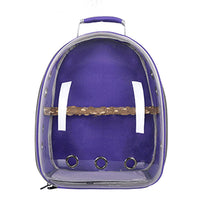 Thumbnail for Purple Stylish Transparent PVC Pet Carrier Backpack - Large Capacity, Multi-Use for Birds & Cats(Including Wooden Stick)