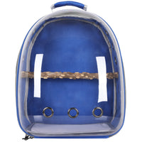 Thumbnail for Blue Stylish Transparent PVC Pet Carrier Backpack - Large Capacity, Multi-Use for Birds & Cats(Including Wooden Stick)