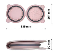 Thumbnail for Grey Portable Collapsible Pet Bowl Set - Food-Grade Silicone Double Bowl for Dogs & Cats, Anti-Slip & Easy to Clean