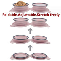 Thumbnail for Dark Blue Portable Collapsible Pet Bowl Set - Food-Grade Silicone Double Bowl for Dogs & Cats, Anti-Slip & Easy to Clean