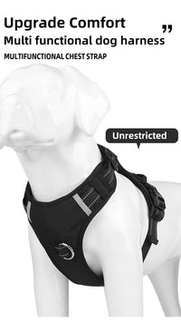 Thumbnail for Size S Black Reflective No-Pull Dog Harness - Adjustable & Durable for Large Breeds, Anti-Escape Design