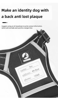 Thumbnail for Size S Black Reflective No-Pull Dog Harness - Adjustable & Durable for Large Breeds, Anti-Escape Design