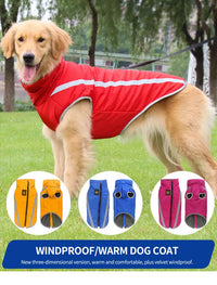 Thumbnail for Size 4XL Pink Reflective Winter Dog Jacket - Warm & Waterproof Outdoor Coat for Large Breeds