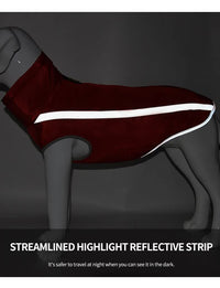 Thumbnail for Size 4XL Red Reflective Winter Dog Jacket - Warm & Waterproof Outdoor Coat for Large Breeds